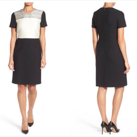 Hugo Boss Dresses & Skirts - Hugo Boss Dapena Mixed Media V-Neck Sheath Dress